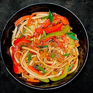 Wok с беконом