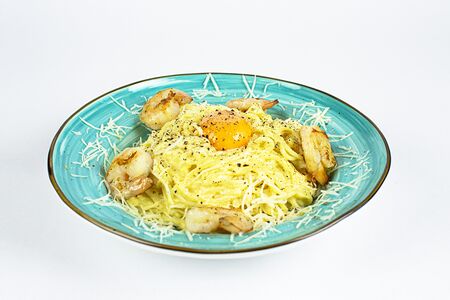 Карбонара с креветками