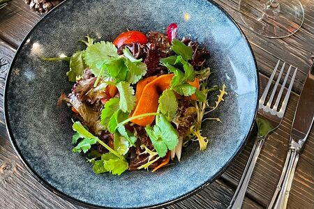 Гриль-салат с говядиной и овощами