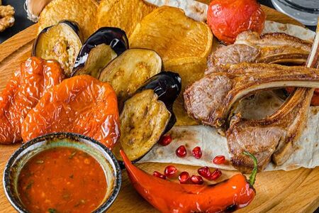 Телятина (корейка) с овощами