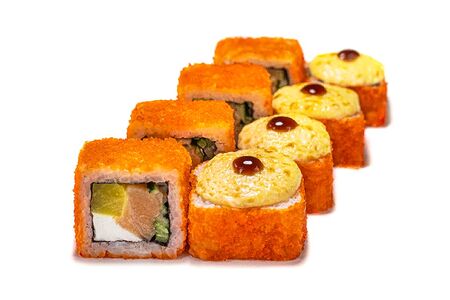 Запечённый ролл Малибу с лососем