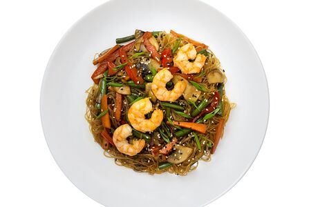 Вок фунчоза с креветками