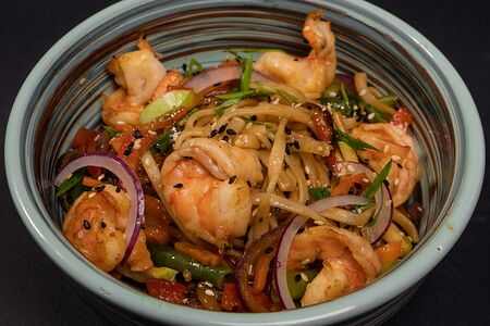 Лапша с креветками