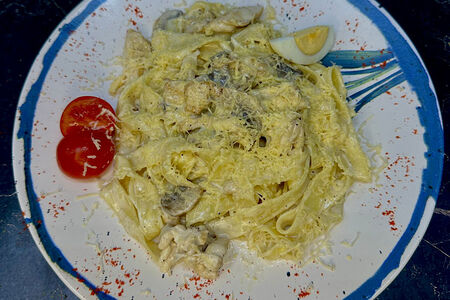 Феттуччине с курицей и грибами