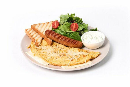 Омлет с сыром из двух яиц