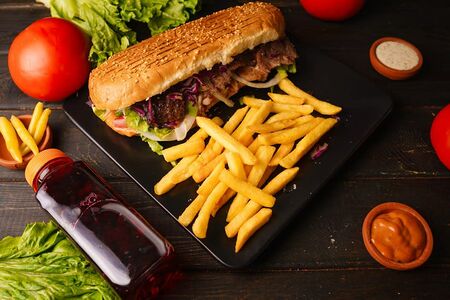 Комбо Донер в багете говяжий