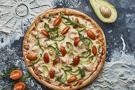 Пицца Креветки с авокадо
