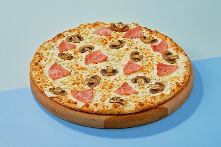 Пицца Ветчина и грибы на тонком тесте 30 см