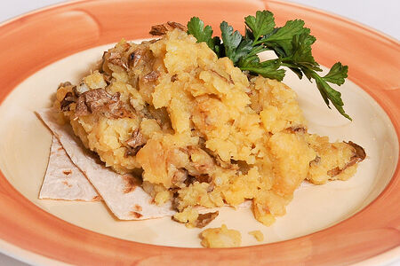 Картофель толченый на мангале