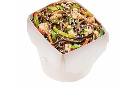 Соба с курицей в соусе терияки