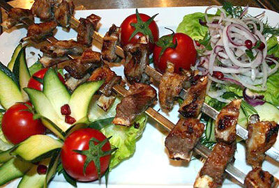 Шашлык из бараньих семечек