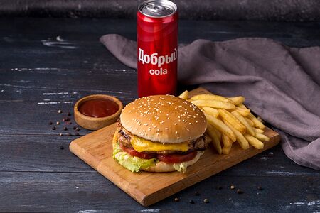 Суперкомбо с бургером Горячая цыпа