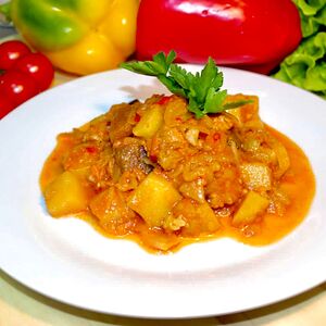 Рагу овощное со свининой