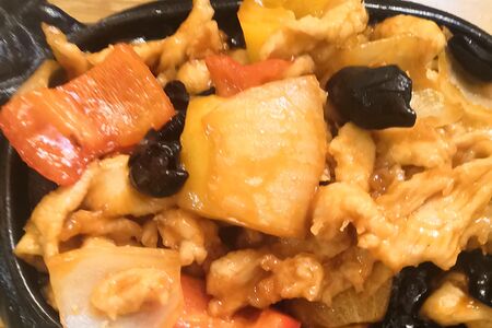 Курица на сковородке