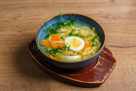 Французский суп с курицей и тальятелле