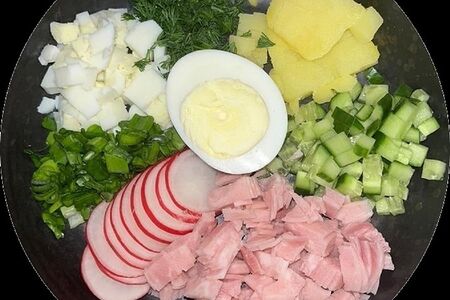 Окрошка с ветчиной