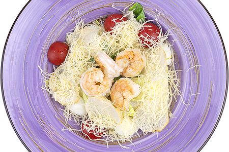 Салат Цезарь с креветками