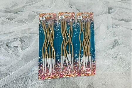 Набор золотых волнистых свечей