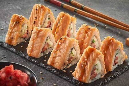 Запеченная пирамида с креветкой