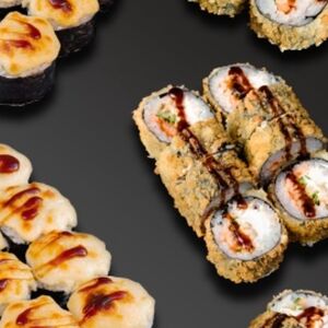 Сет запеченных и жареных роллов