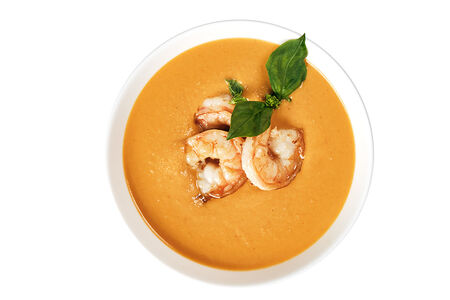 Биск с тигровыми креветками