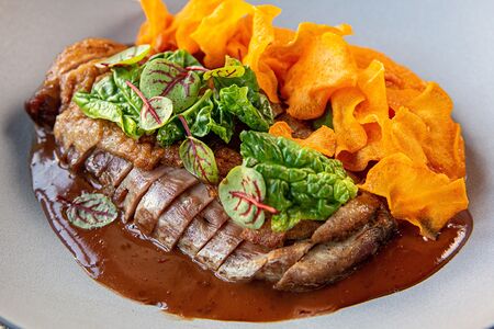 Утиное филе с кремом из батата