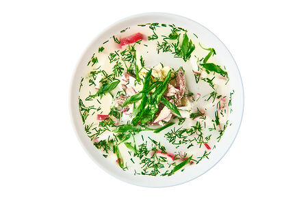 Окрошка с телятиной на айране