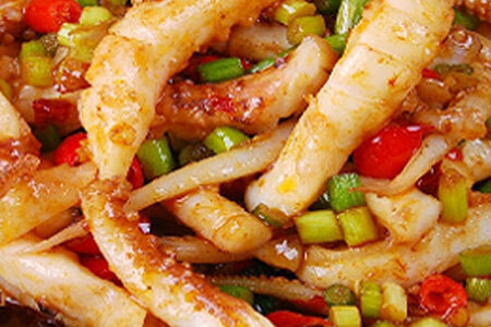 66 Кальмары, жаренные с овощами