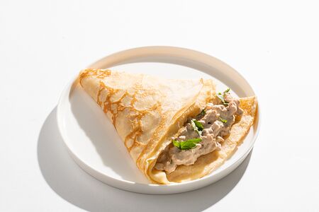 Блин с курицей в сливках