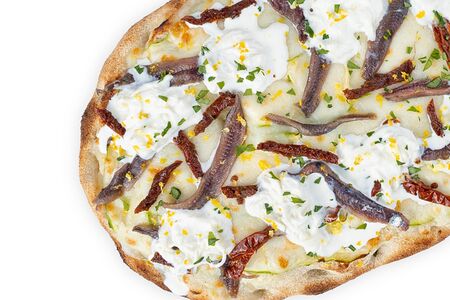 Пицца с анчоусами и страчателлой