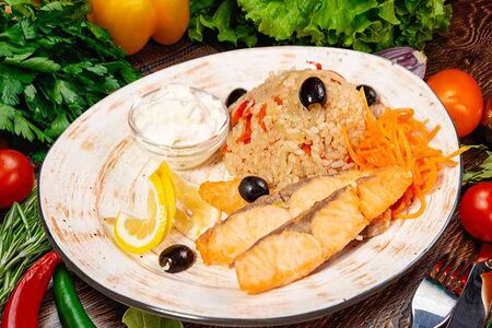 Карамельный рис с горбушей