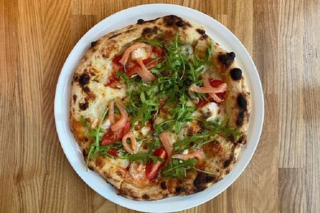 Пицца Лосось и креветки