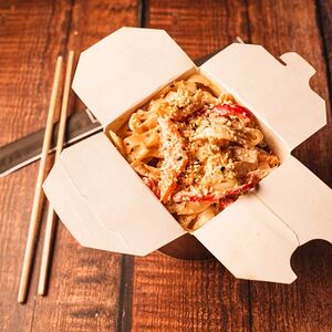 Удон с овощами в сливочном соусе 