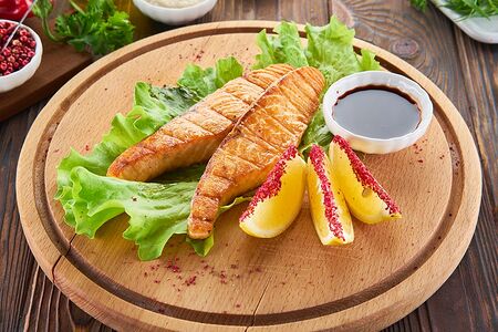 Филе семги на углях