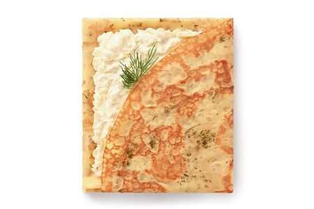 Блин с припёком и сырным соусом