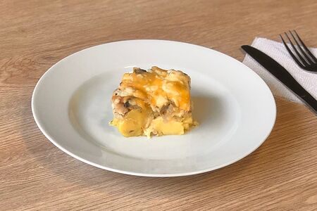 Картофельная запеканка с курицей и грибами