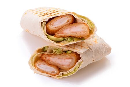 Жареные креветки в лаваше