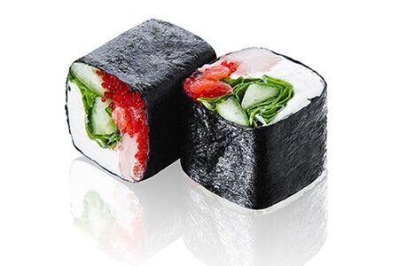 Безрисовый с лососем и креветкой