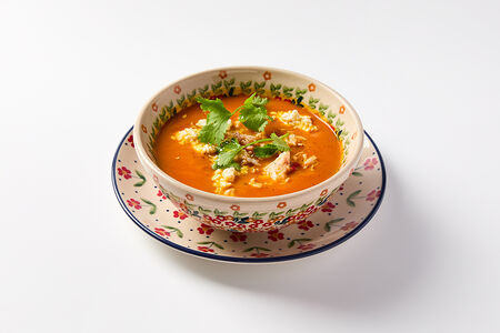 Тыквенный суп с Рикоттой и крабом