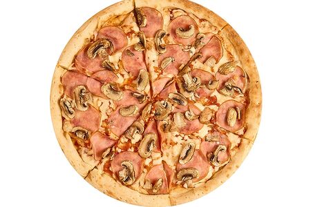 Пицца с ветчиной и грибами