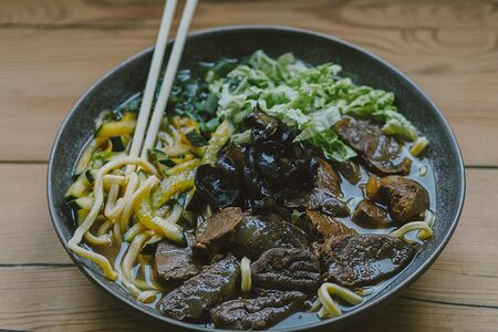 Рамен с говядиной в соево-пряном соусе