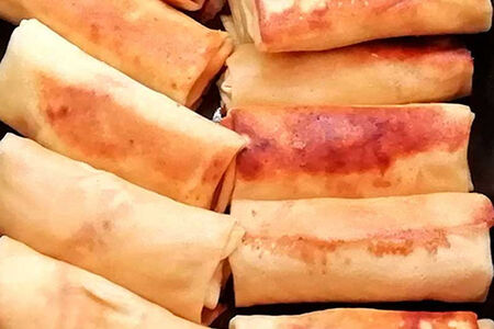 Блинчики с мясом обжаренные ручная работа