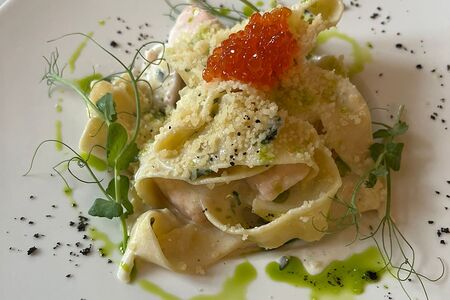 Паппарделле с лососем