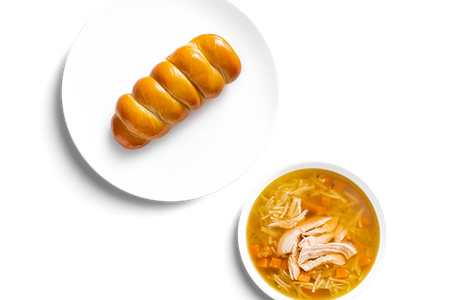 Куриная вермишель с сосиской в тесте