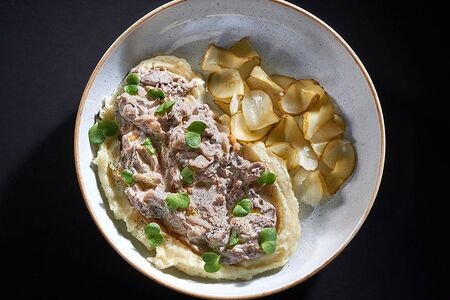 Строганов с белыми грибами