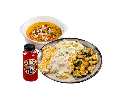 Комбо Шницель с супом чечевичным