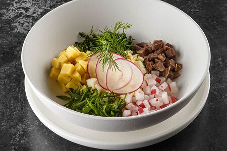 Окрошка с говяжьим языком