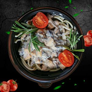 Паста Курица грибы