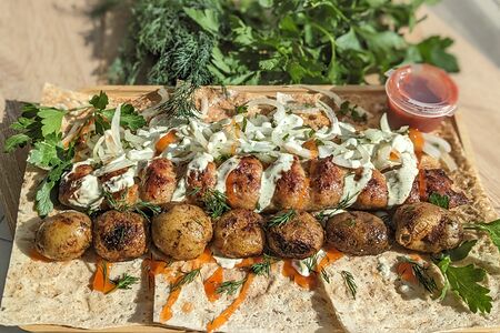 Люля-кебаб из курицы с картофелем