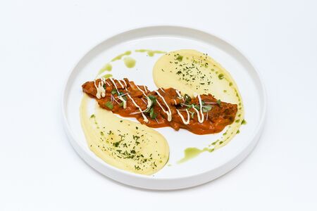 Бефстроганов с картофельным пюре